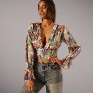Anthropologie Floral Blouse - Multicolor